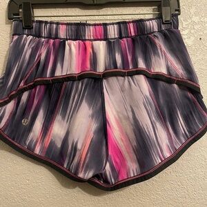 LULULEMON Run Roll Down Training Shorts Deep Indigo Mirage Size 4 EUC